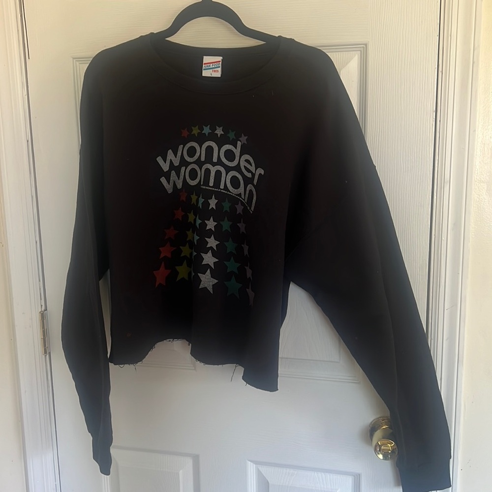 Junk Food Tees Wonder Woman Long Sleeve Sweater